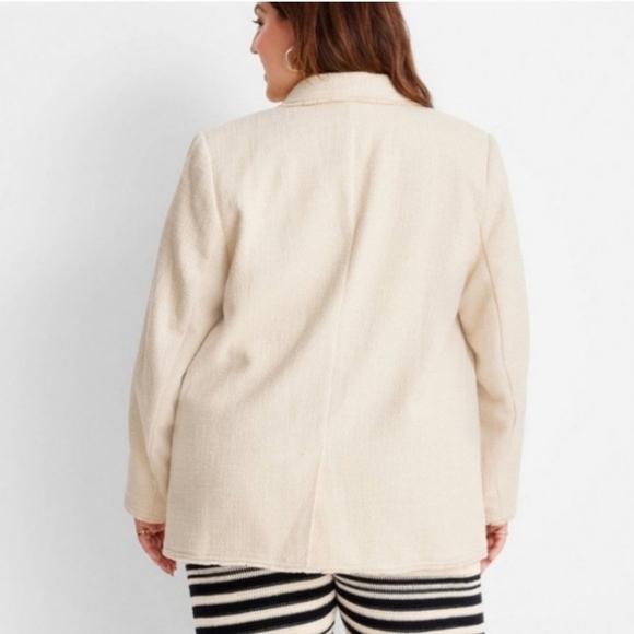 NWT Future Collective X Jenny K. Lopez Tweed Blazer Jacket in Ivory Size 3X ✨ - Picture 2 of 13